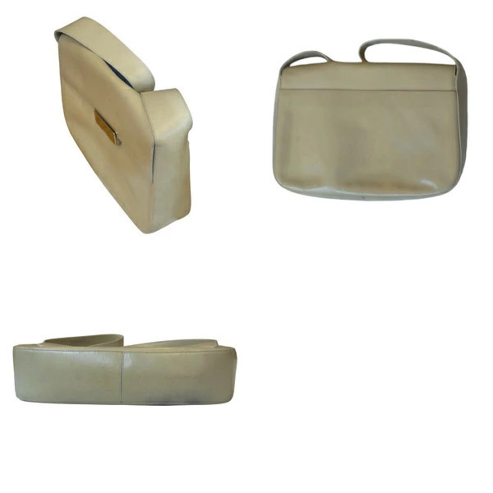 Prada Leather Hobo Bag Beige Cream AB